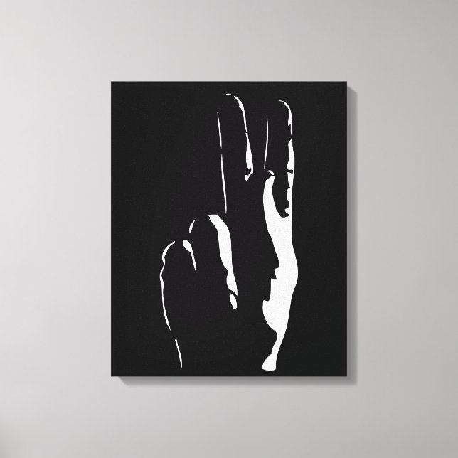 brev K på teckenspråket Canvastryck (Framsida)