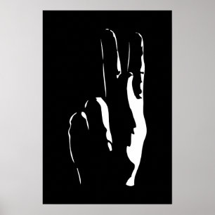 brev K på teckenspråket Poster