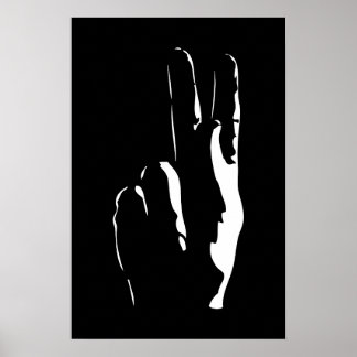 brev K på teckenspråket Poster