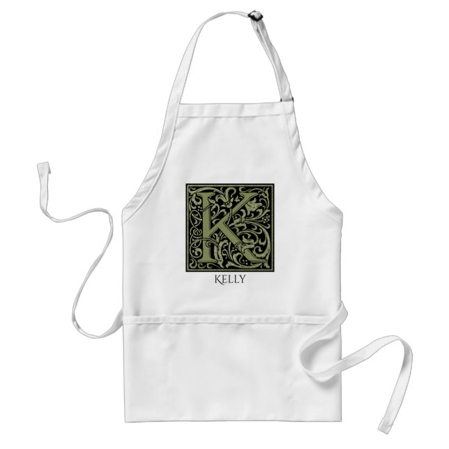 Brev K:s första Brev Monogram-Personlig Förkläde (Framsidan)