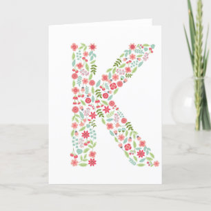 Brev K Söt Flowers Tack Kort