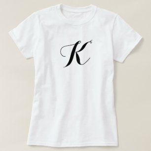 Brev K T-shirt, K Logotyp Uniform,Snyggt Corporate T Shirt