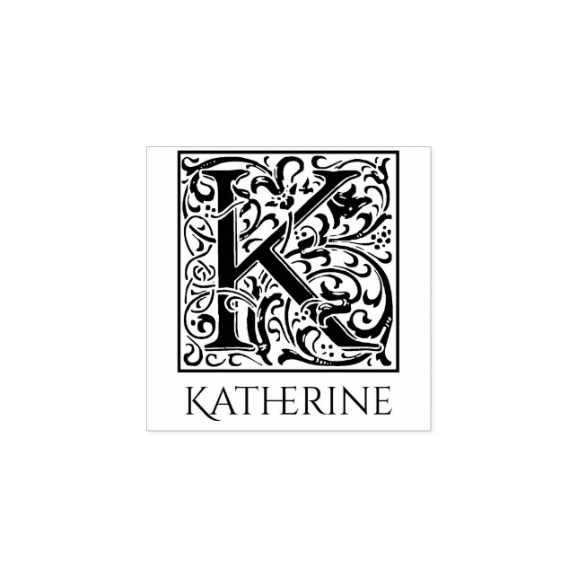 Brev K Vintage Första Brev Personligen Stämpel (Tryck)