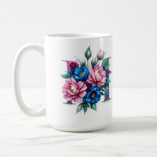 Brev Kaffe Mugg - Blommigt för utlämnande (Vänster)