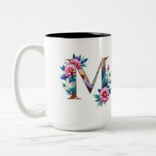 Brev Kaffe Mugg - Blommigt för utlämnande (Vänster)