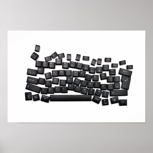 brev-knapp för dyslexi-tangentbord-dator, skrivsky poster (Framsidan)