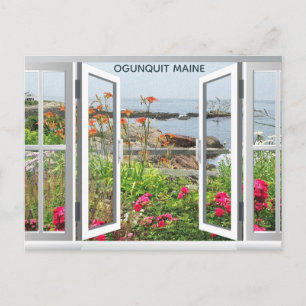 BREV KORT TRÄDGÅRD UTSIKT MOT OCEAN COVE MAINE 