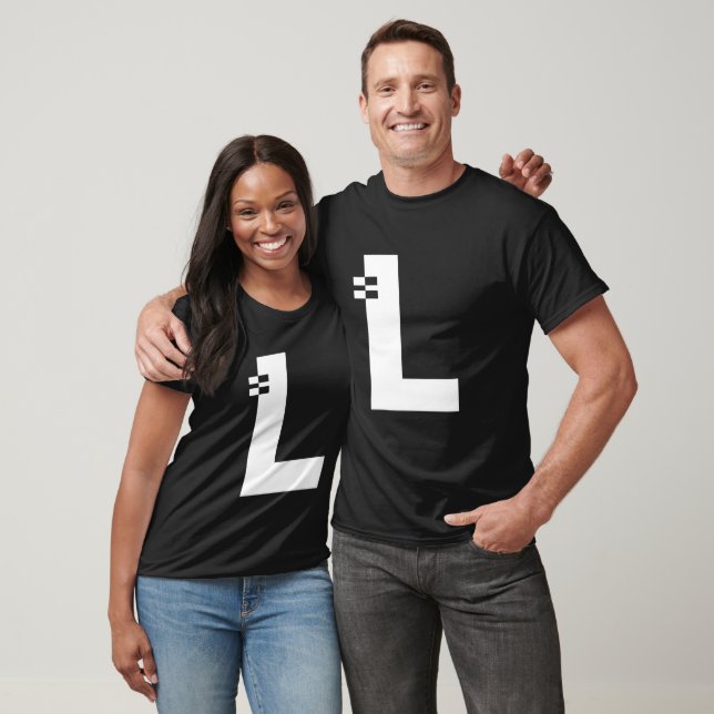 Brev L Alphabet Initial Monogram T Shirt (Unisex)