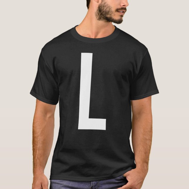 BREV L ALPHABET MONOGRAM INITIAL T SHIRT (Framsida)
