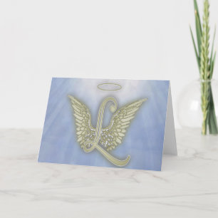 Brev L Angel Monogram Anteckningskort
