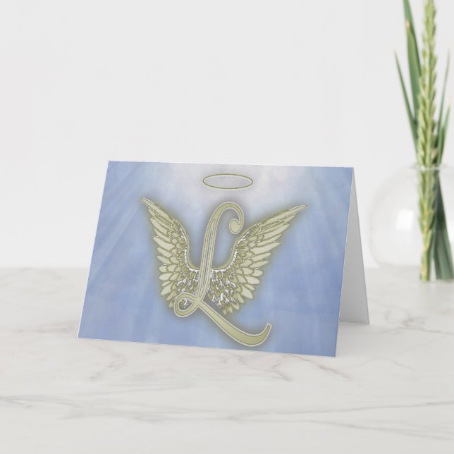 Brev L Angel Monogram Anteckningskort (Framsida)