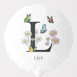 Brev L Blommigt Butterfly Monogram Initial
