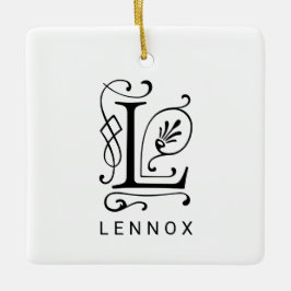 Brev L Elegant Monogram jul Ornament