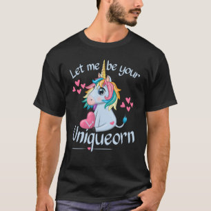 Brev L Heart Uniqueorn par Valentines day Uni T Shirt