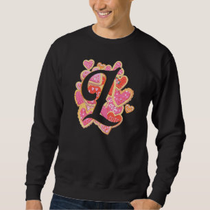 Brev L Kärlek Heart Relation Romantic Valentin Lång Ärmad Tröja