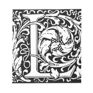 Brev L Medieval Monogram Art nouveau Anteckningsblock