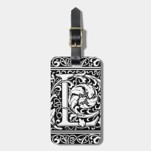 Brev L Medieval Monogram Art nouveau Bagagebricka
