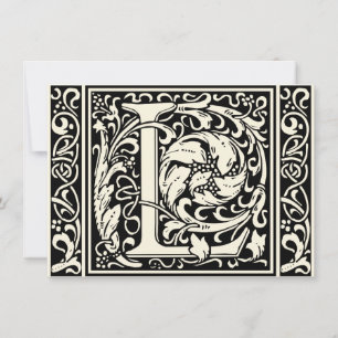 Brev L Medieval Monogram Art nouveau Inbjudningar