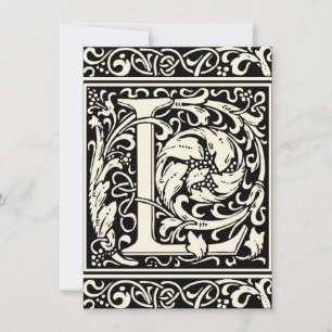 Brev L Medieval Monogram Art nouveau Inbjudningar