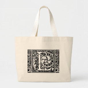 Brev L Medieval Monogram Art nouveau Jumbo Tygkasse
