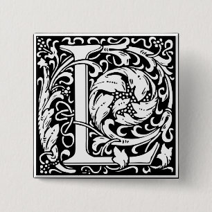 Brev L Medieval Monogram Art nouveau Knapp