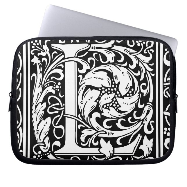 Brev L Medieval Monogram Art nouveau Laptop Fodral (Framsidan)
