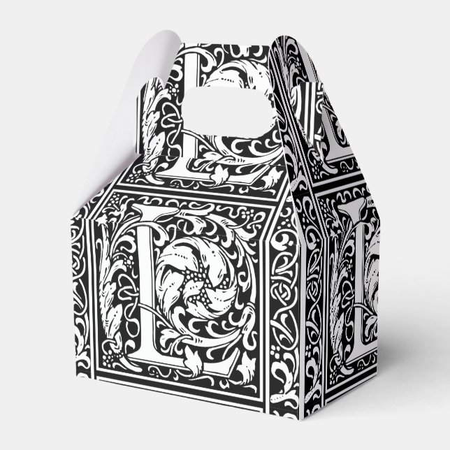 Brev L Medieval Monogram Art nouveau Presentaskar (Framsidan Sidan)