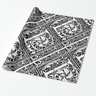 Brev L Medieval Monogram Art nouveau Presentpapper