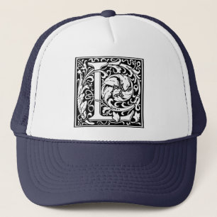Brev L Medieval Monogram Art nouveau Truckerkeps