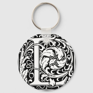 Brev L Medieval Monogram Vintage Inledande Nyckelring