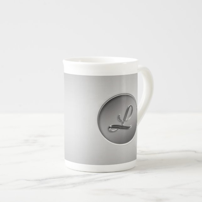’Brev L’ Monogram Benporslin Mugg (Framsida höger)