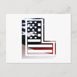 Brev L Monogram Initial USA Vykort