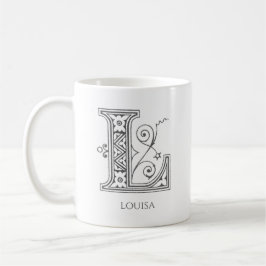Brev L Monogram Modern Namn-kaffe Mugg
