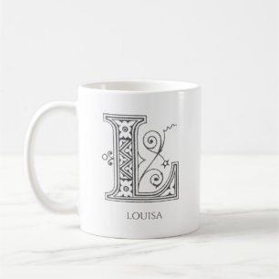 Brev L Monogram Modern Namn-kaffe Mugg