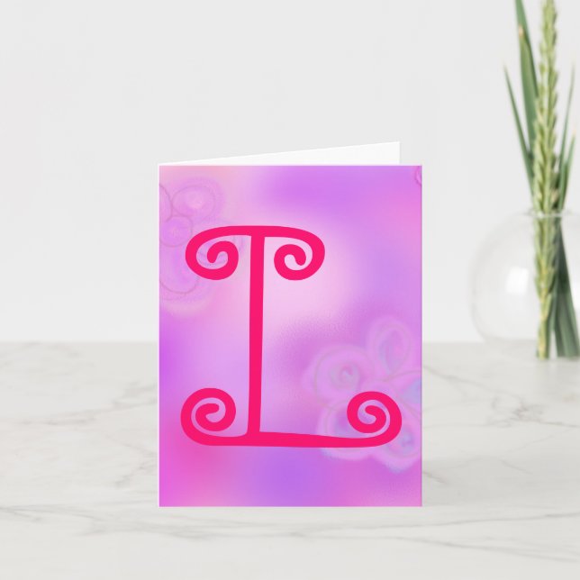 Brev L Monogram Notecard Anteckningskort (Framsida)