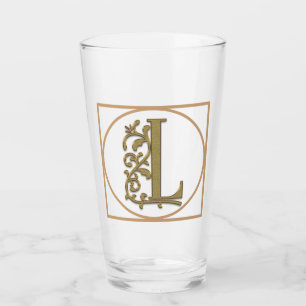 BREV L MONOGRAM Vackert Bröllop New Home Gift Glaskopp