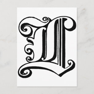 Brev L Monogram Vykort