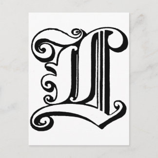 Brev L Monogram Vykort