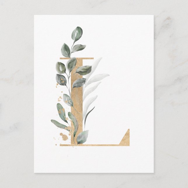 Brev L Monogram Vykort (Framsida)