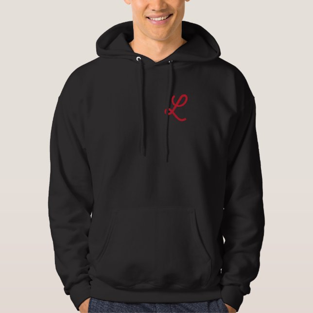 Brev L-skript, kursiv röd Hoodie (Framsida)