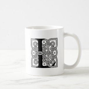 Brev L Vintage Celtic Knot Monogram Kaffemugg