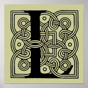 Brev L Vintage Celtic Knut Monogram Poster