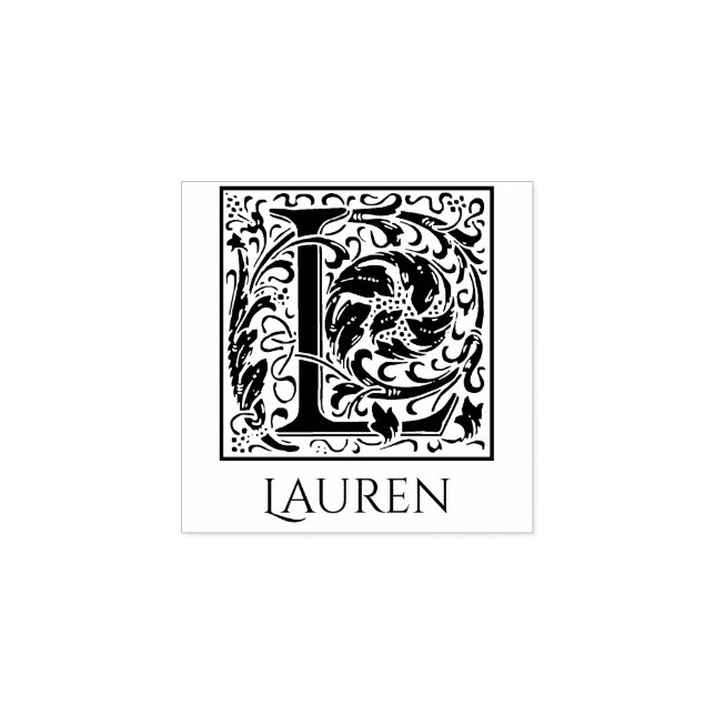 Brev L Vintage Första Brev Personligen Stämpel (Tryck)