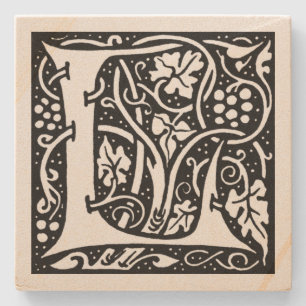 Brev 'L' William Morris Design Square Stenunderlägg