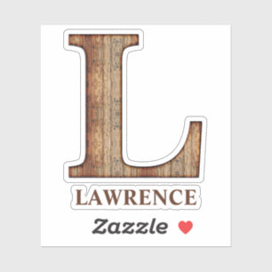 Brev L wood struktur med eget namn Sticker Klistermärken