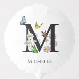 Brev M Blommigt Butterfly Monogram Initial