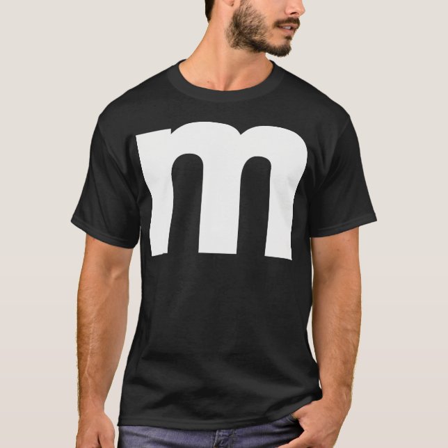 Brev M Capital Alphabet Groups Halloween T Shirt (Framsida)