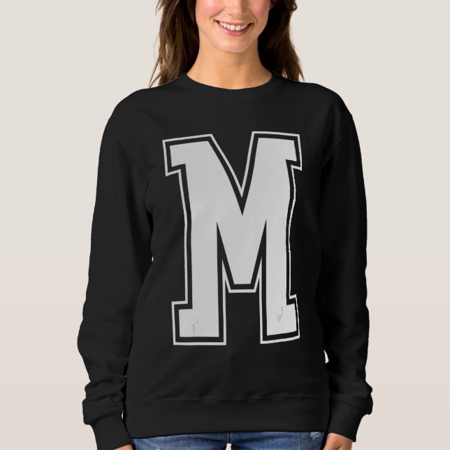 Brev M Capital Alphabet Initial Cheerlead Mon T Shirt (Framsida)