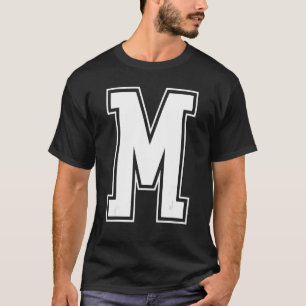 Brev M Capital Alphabet Initial Cheerlead Mon T Shirt