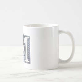 Brev ’M’-Elegant Embroized Kaffemugg